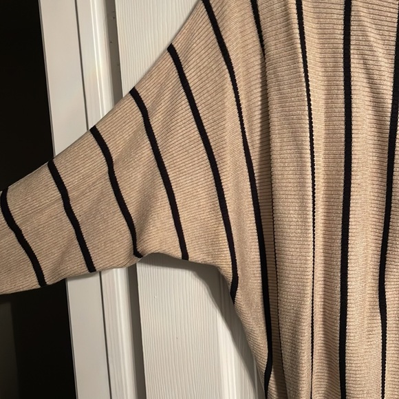 Beige and Black Striped Sweater - super soft - Picture 5 of 6